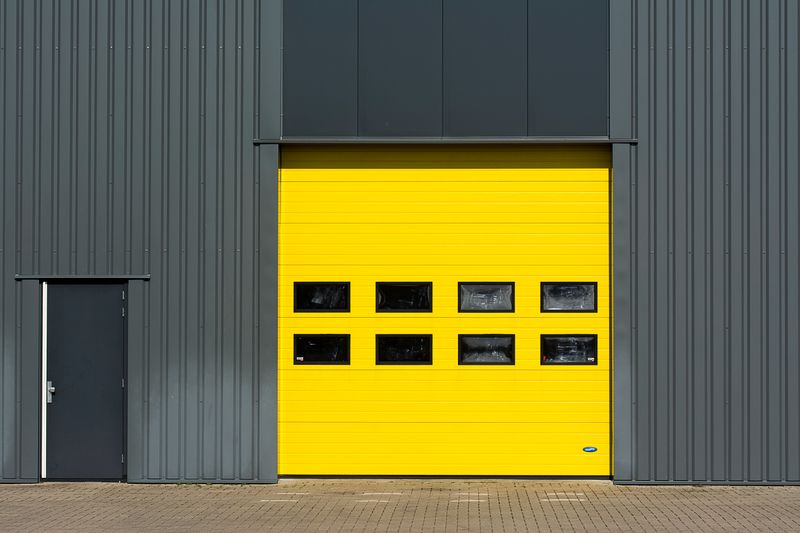 Modern garage door with smart opener